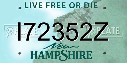 I72352Z New Hampshire License Plate