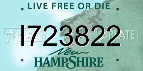 I723822 New Hampshire License Plate