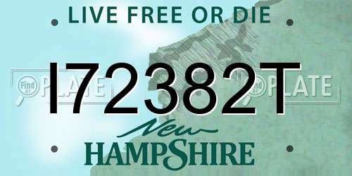 I72382T New Hampshire License Plate