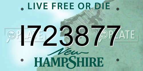 I723877 New Hampshire License Plate
