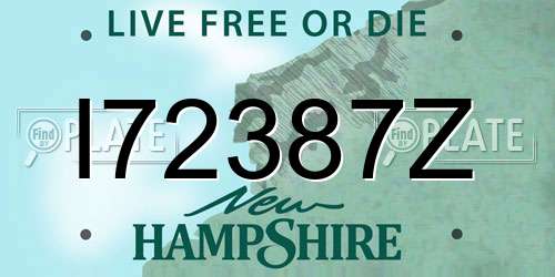 I72387Z New Hampshire License Plate