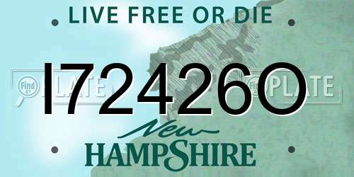 I72426O New Hampshire License Plate