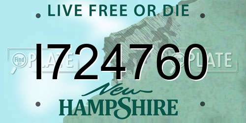 I724760 New Hampshire License Plate