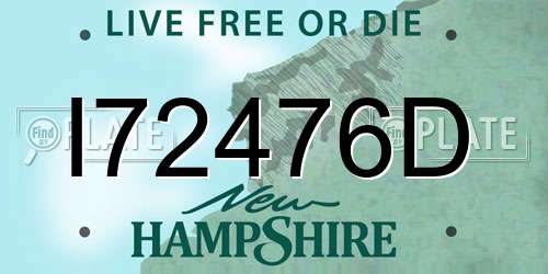 I72476D New Hampshire License Plate