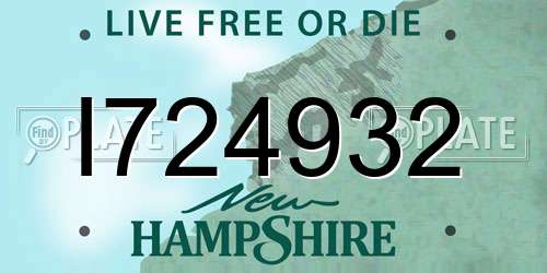 I724932 New Hampshire License Plate