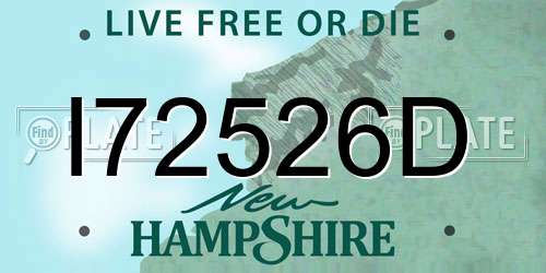 I72526D New Hampshire License Plate