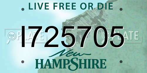 I725705 New Hampshire License Plate