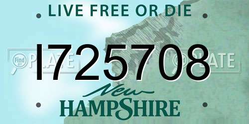 I725708 New Hampshire License Plate
