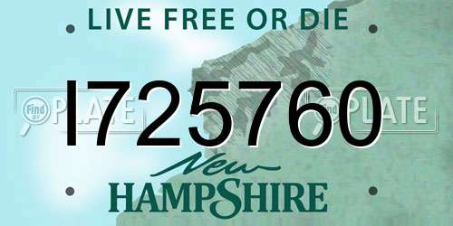 I725760 New Hampshire License Plate