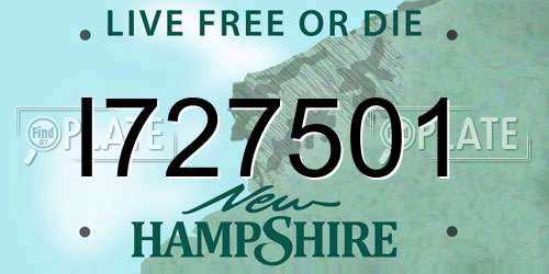 I727501 New Hampshire License Plate