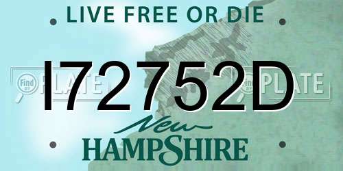 I72752D New Hampshire License Plate