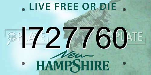 I727760 New Hampshire License Plate