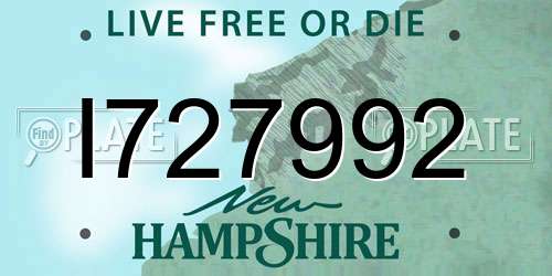I727992 New Hampshire License Plate