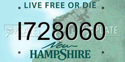 I728060 New Hampshire License Plate
