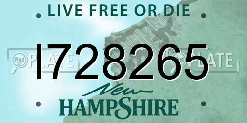 I728265 New Hampshire License Plate
