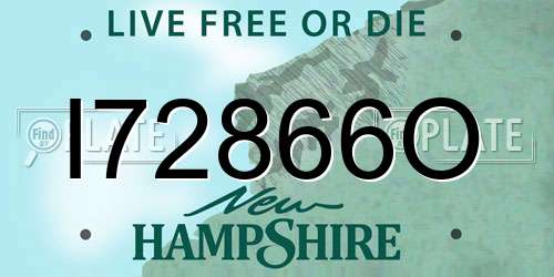 I72866O New Hampshire License Plate