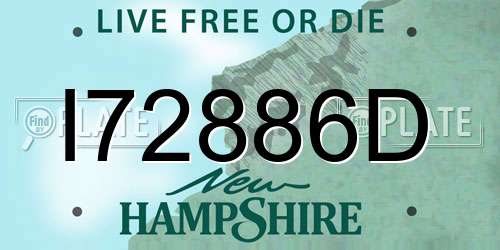 I72886D New Hampshire License Plate