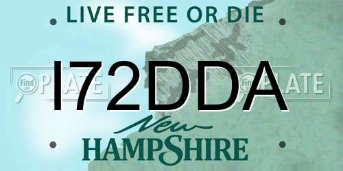 I72DDA New Hampshire License Plate