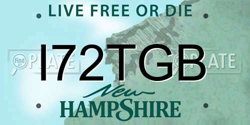 I72TGB New Hampshire License Plate