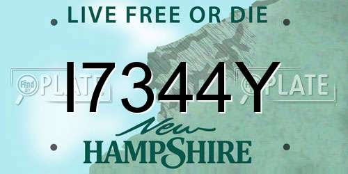I7344Y New Hampshire License Plate