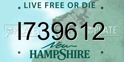 I739612 New Hampshire License Plate