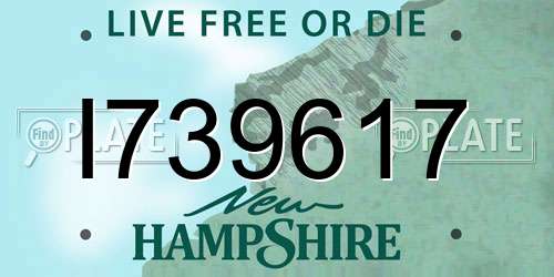 I739617 New Hampshire License Plate