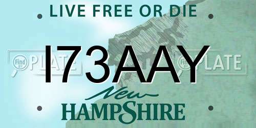 I73AAY New Hampshire License Plate
