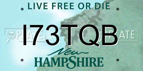 I73TQB New Hampshire License Plate