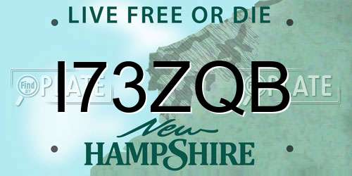 I73ZQB New Hampshire License Plate