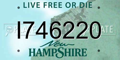 I746220 New Hampshire License Plate