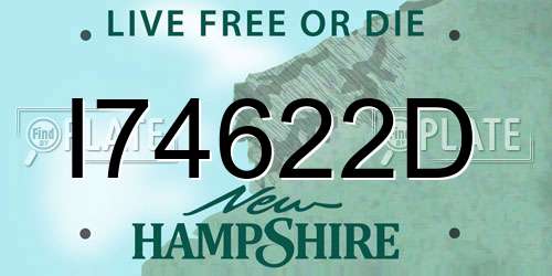 I74622D New Hampshire License Plate