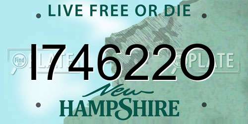 I74622O New Hampshire License Plate