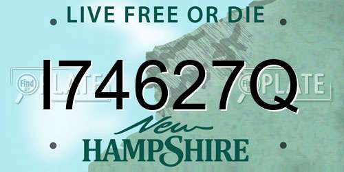 I74627Q New Hampshire License Plate