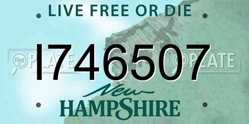 I746507 New Hampshire License Plate