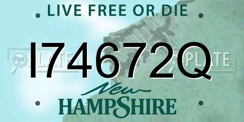 I74672Q New Hampshire License Plate