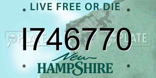 I746770 New Hampshire License Plate