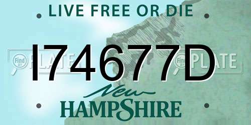 I74677D New Hampshire License Plate