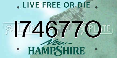I74677O New Hampshire License Plate