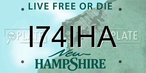 I74IHA New Hampshire License Plate