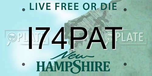 I74PAT New Hampshire License Plate