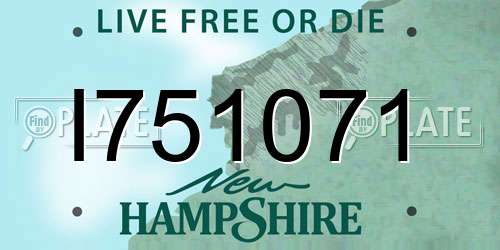 I751071 New Hampshire License Plate