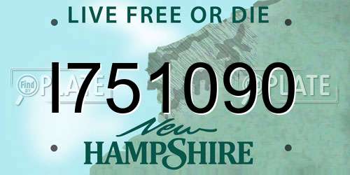 I751090 New Hampshire License Plate