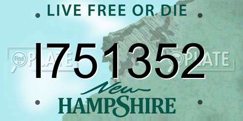I751352 New Hampshire License Plate
