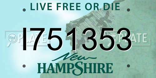 I751353 New Hampshire License Plate