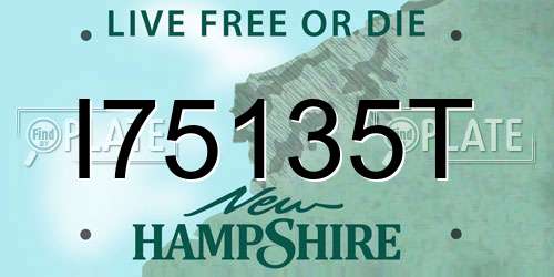 I75135T New Hampshire License Plate
