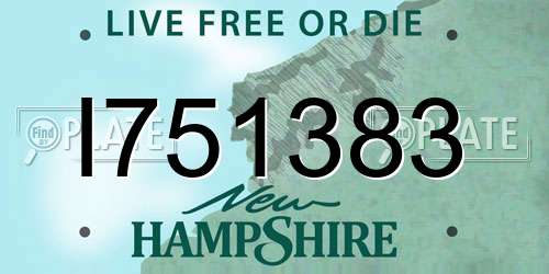 I751383 New Hampshire License Plate