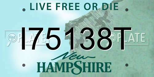 I75138T New Hampshire License Plate