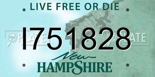 I751828 New Hampshire License Plate