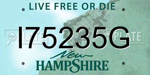 I75235G New Hampshire License Plate