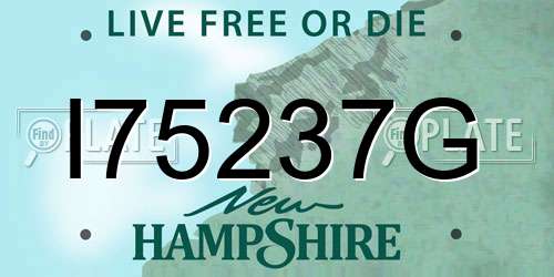 I75237G New Hampshire License Plate